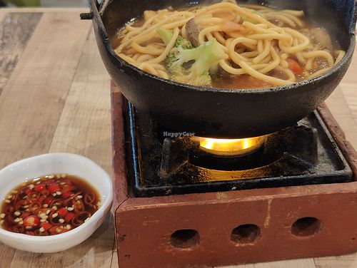 Hot pot beef noodles at Nature Cafe 自然疏食 - The Aperia in Central Singapore