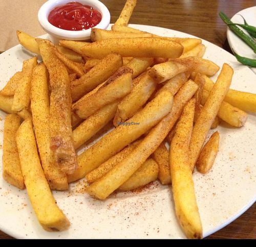 Gold Yukon fries at Veggie Grill by Next Level in Pasadena