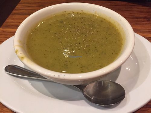 zucchini soup at Veggie Grill by Next Level in Pasadena