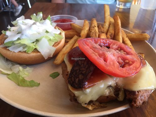 Steak burger at Veggie Grill by Next Level in Pasadena