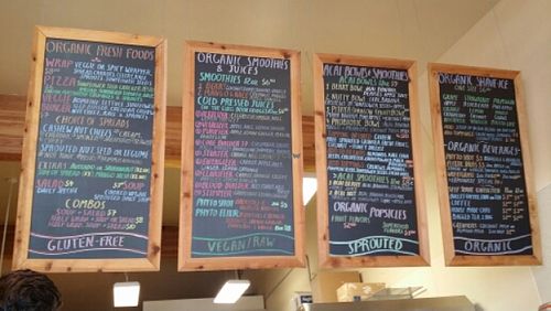 Highly Detailed Menu Board at Easy Living Foods in Novato