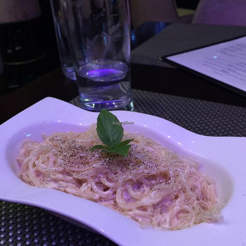 yummy kelp noodles, a great alternative to Mac and cheese! at Au Lac - DTLA in Los Angeles