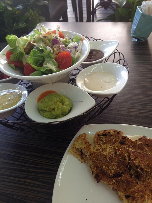 Vegan breakfast at Greg Cafe - Gan Ha'Ir in Tel Aviv