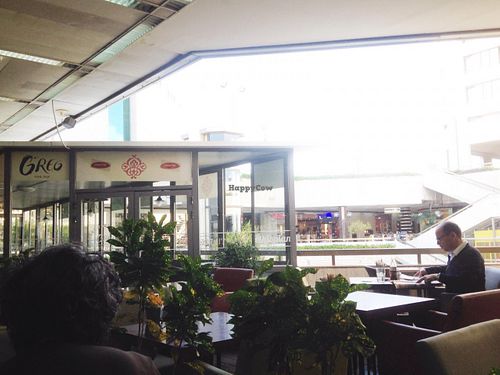 Mall seating at Greg Cafe - Gan Ha'Ir in Tel Aviv