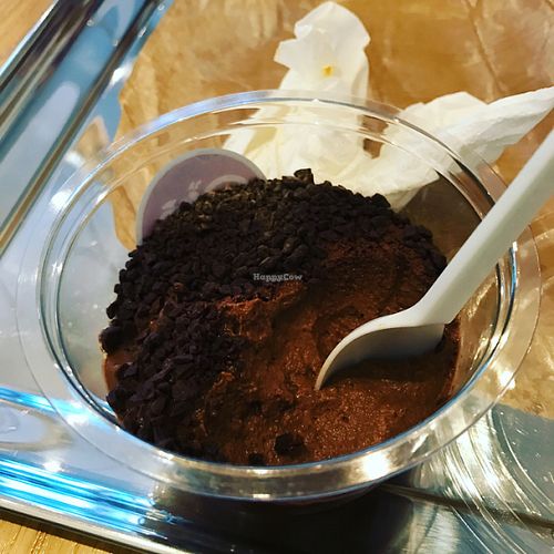 tofu chocolate mousse at Qibi - Eaux-Vives in Geneva