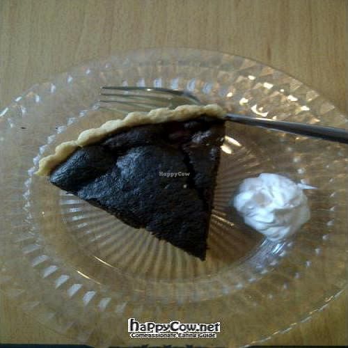 Since I became vegan, it's the first time I ate such nice chocolate pie with soy cream. YUMMY! at Kaede in Munich