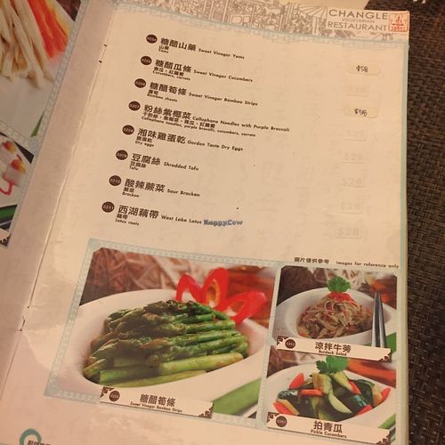 Menu - Starters at ChangLe in Hong Kong Island