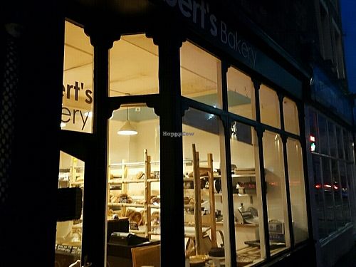 outside at night at Filbert's Bakery in Lancaster