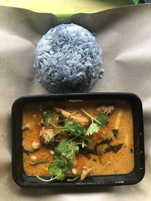 red thai curry and rice $5.50 👍🏻👍🏻 at iVege 爱心素 in Central Singapore