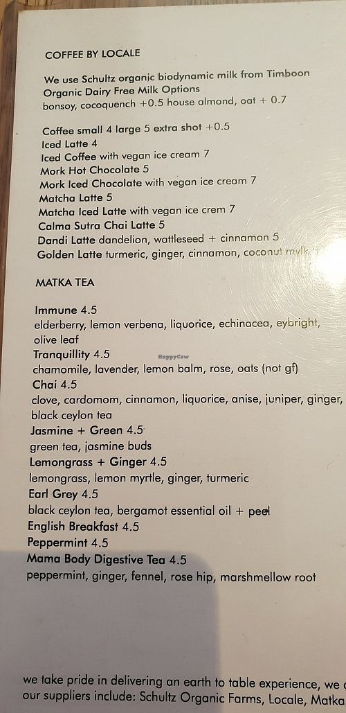 Coffee and Tea selection at Heal.Thy Self Co in Yarraville