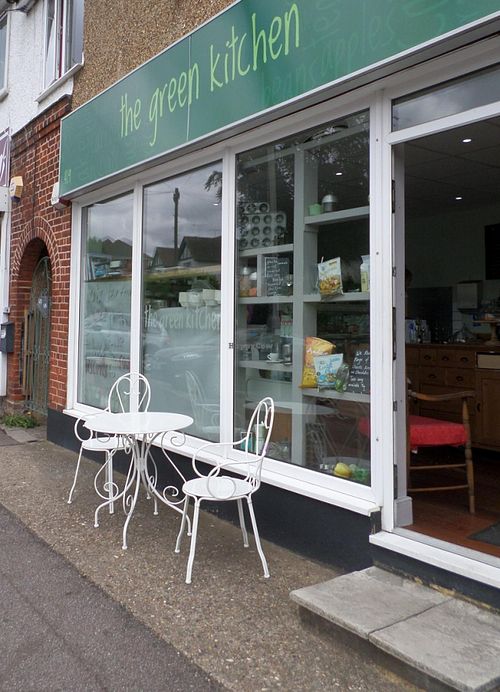 Outside the Green Kitchen cafe at The Green Kitchen in St Albans