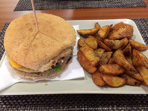 Vegan Burger at Black Mamba Burgers and Records in Porto
