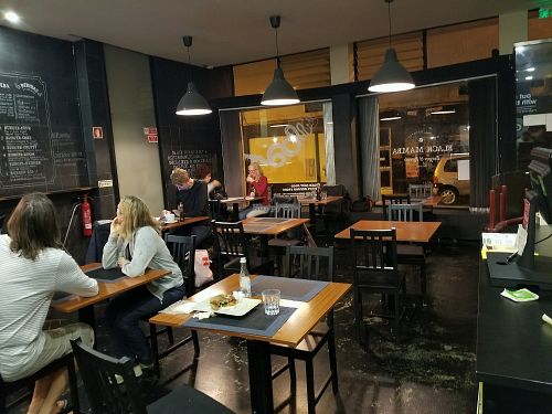Inside at Black Mamba Burgers and Records in Porto
