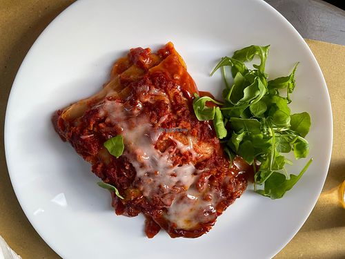 Lasagne at Il Vegano Bistrot in Florence