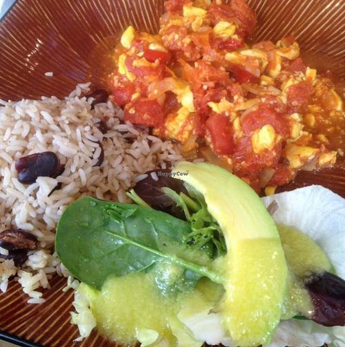 stewed ackee at One Love Maebelle's Cafe in Worcester