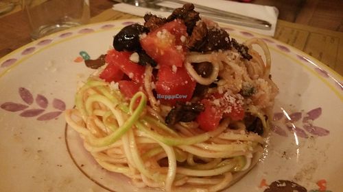 Raw spaghetti  at Il Borgo Verde in Frascati