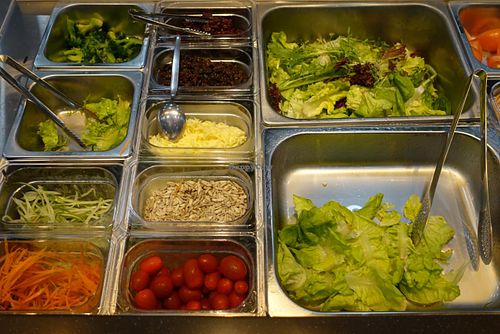 fresh juicy salads at Greendot 绿一点 - Paya Lebar in Central Singapore