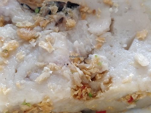 Closed up of yam cake at Tanaka Vegetarian 田中素食 - Fajar in West Singapore