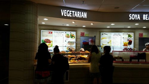 outside at SIN - Ba Fang Vegetarian 八方素食 - T2 in East Singapore