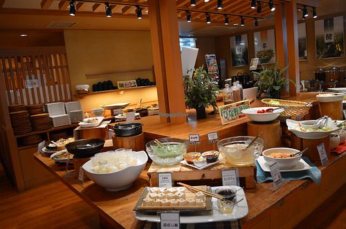 Buffet. Some things were labelled, but not everything. at Hinano in Sapporo