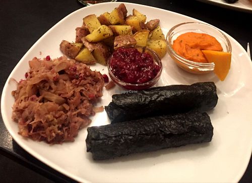 'Blood sausage'-Christmas dinner at Vegan Inspiratsioon in Tallinn