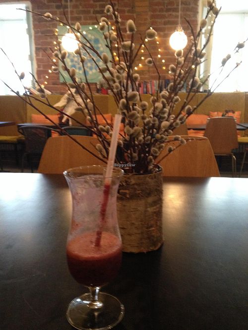 Choke berry - apple - plum smoothies 
3.9 euro at Vegan Inspiratsioon in Tallinn