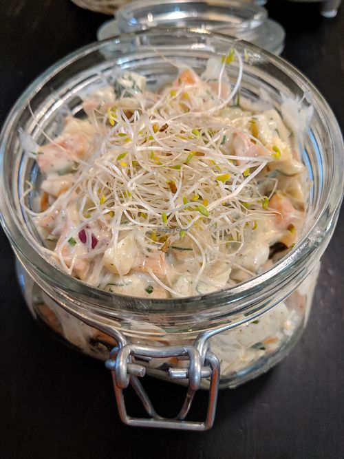 Tradition Estonian potato salad at Vegan Inspiratsioon in Tallinn