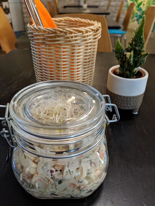 Tradition Estonian potato salad at Vegan Inspiratsioon in Tallinn