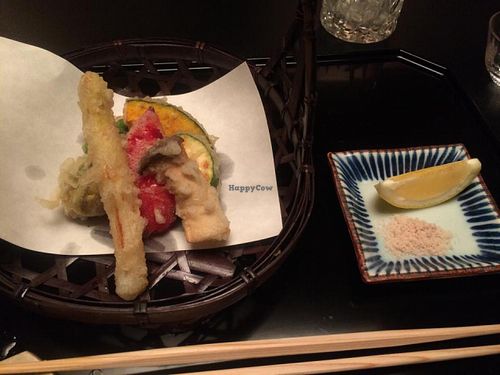 Veggie tempura with lemon and salt at Gora Kadan in Hakone