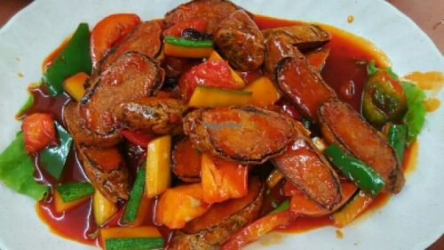 sweet and sour (mock) fish at Kiat Lim Vegetarian Food 吉林素食 in Northeast Singapore