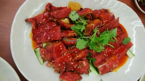 Mock Duck meat at Kiat Lim Vegetarian Food 吉林素食 in Northeast Singapore