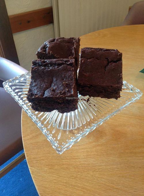 Vegan chocolate brownies at The Green Tea Room in Dumfries And Galloway