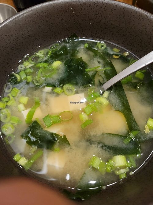 Miso soup at Beyond Sushi in New York City