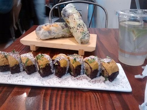 Sushi roll and rolls at Beyond Sushi in New York City