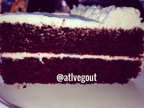 vegan red velvet cake  at Govinda's Cafe in Atlanta