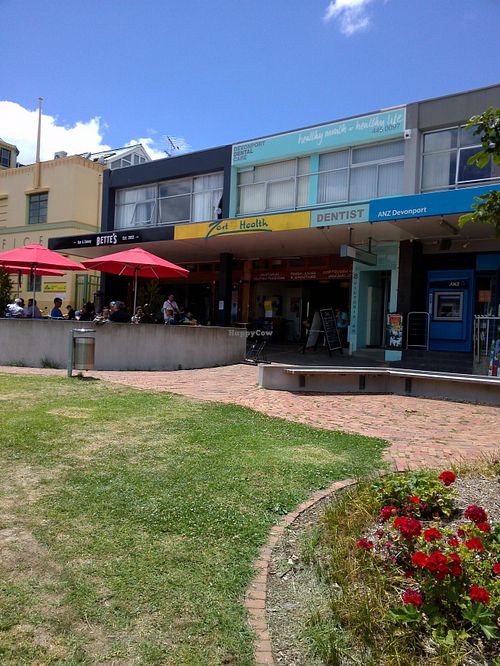 From outside at Zest Organic Store and Cafe in Auckland