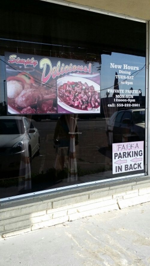 Hours, parking and 2 food pictures  at Fasika in Fresno