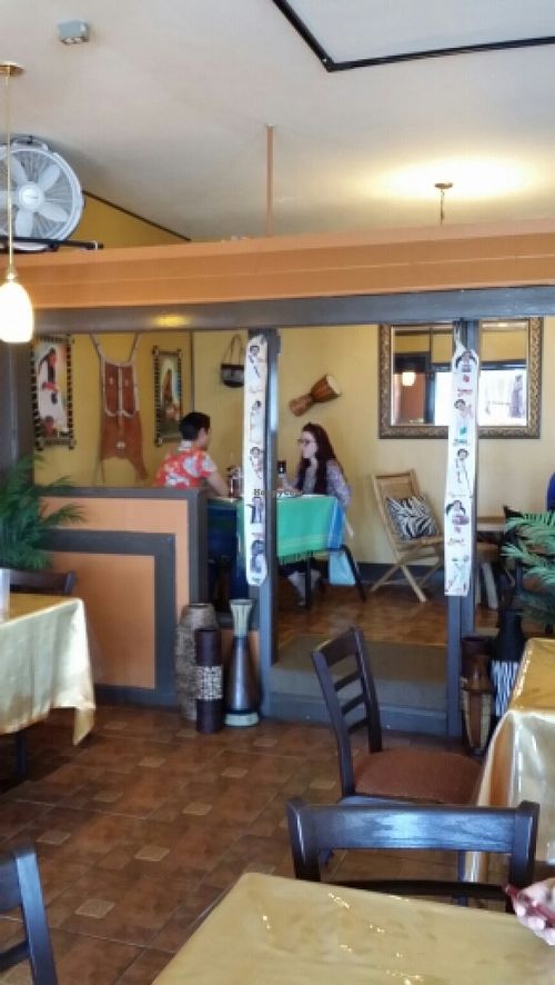 Quaint, semi-private platform seating at Fasika in Fresno