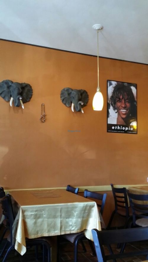 Ethiopia & beautiful elephant carvings at Fasika in Fresno