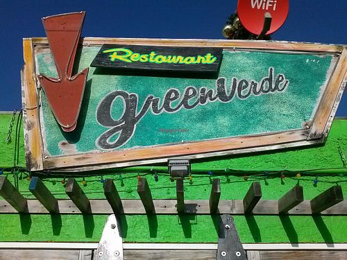 Exterior of restaurant at Greenverde Restaurant in Isla Mujeres