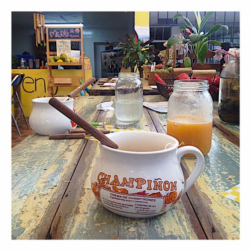 Table at Centeno Restaurante Vegetariano in Medellin