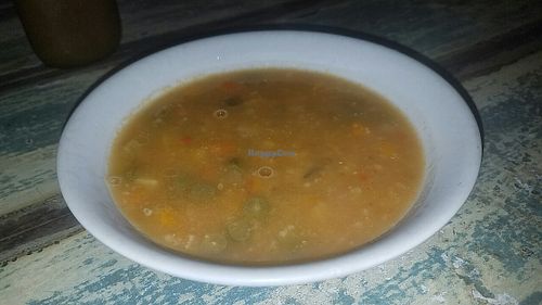 vegetable soup at Centeno Restaurante Vegetariano in Medellin