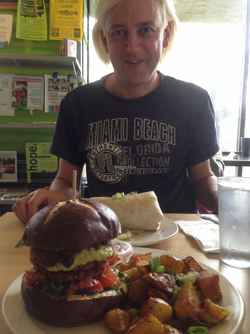 Black Bean Bomb, Vegan Burrito and Welsh Toni  at The Growling Rabbit in Chicago