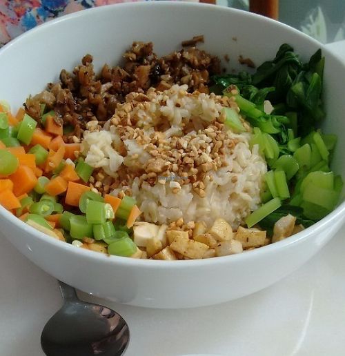 Herbal rice set meal at Nature's Harvest Cafe in Central Singapore