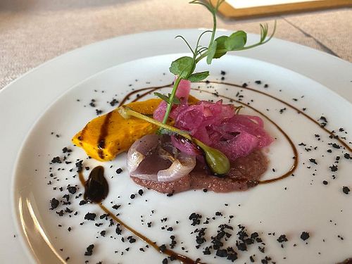 Pumpkin marinated in onions 🧅 at Al Tiglio Cucina Naturale in Moruzzo