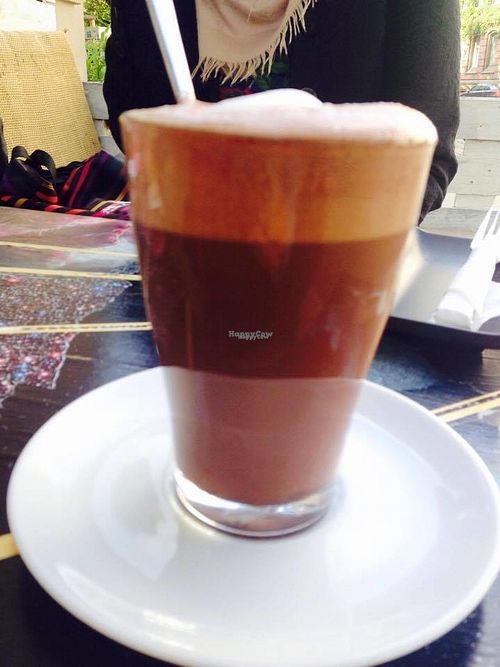 Beautiful hot chocolate with espresso shot (Schoki Schoki) at Valladares in Berlin