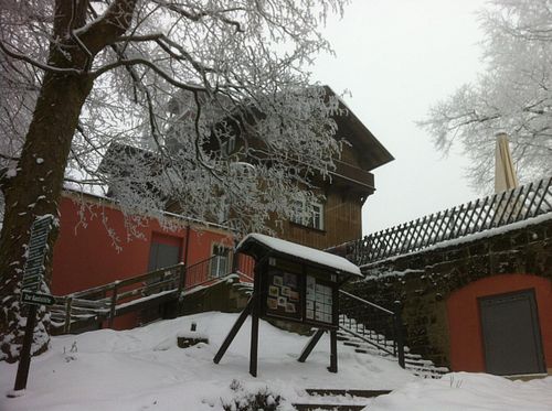 Here is the sight that greets you when you make it to the top! at Berghotel Grosser Winterberg in Bad Schandau
