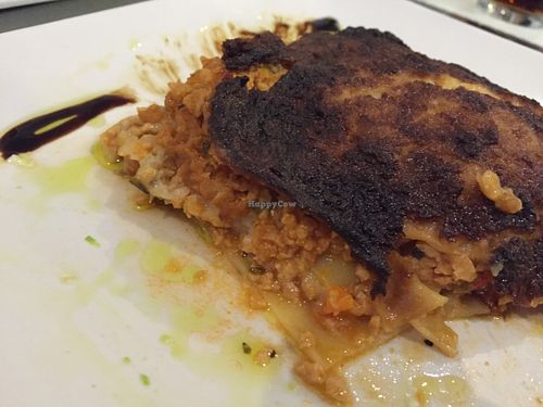 Yummy vegan lasagne at El Oju in Granada