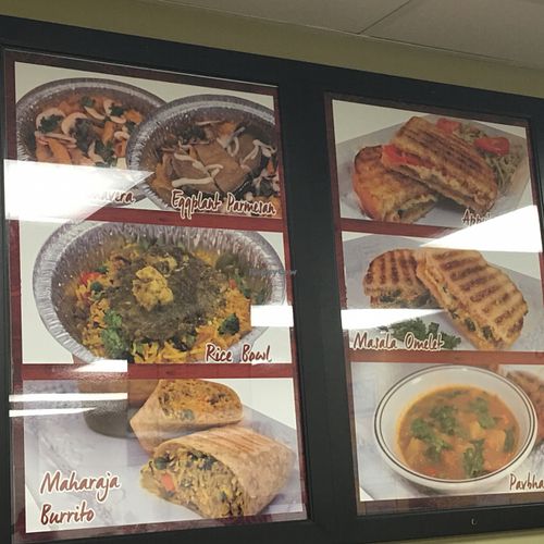 Just part of the menu at Appu's Cafe in Long Beach