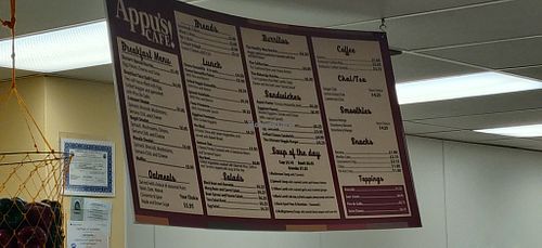 Menu at Appu's Cafe in Long Beach